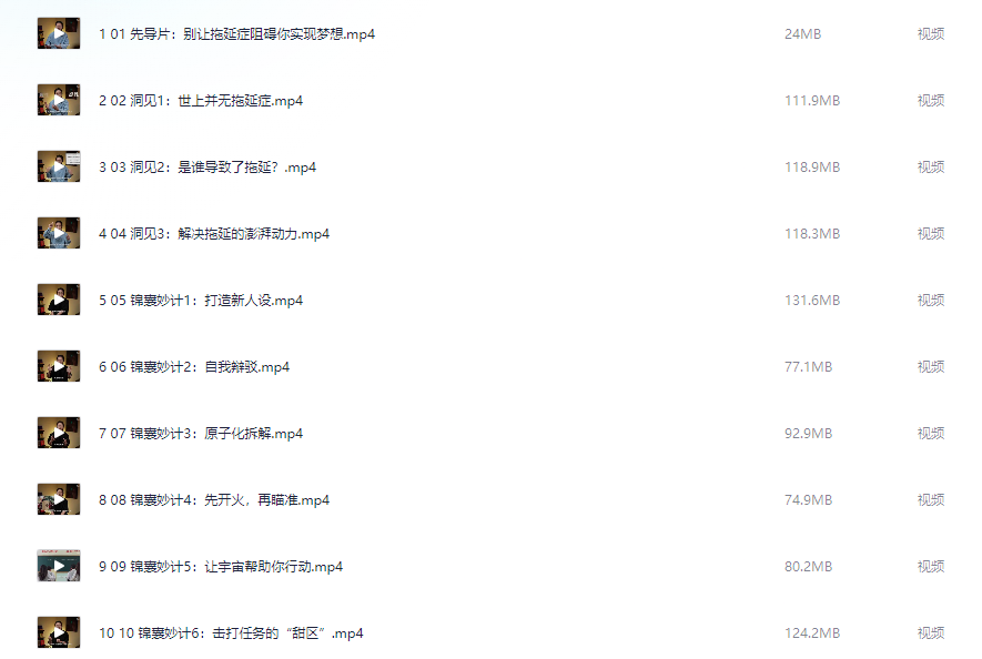 老明读书《B站课堂:终结你的拖延症2.0》【1GB】