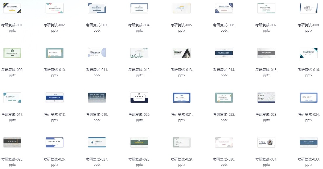 94套考研复试PPT：面试技巧与自我介绍的完美呈现（728.2MB）