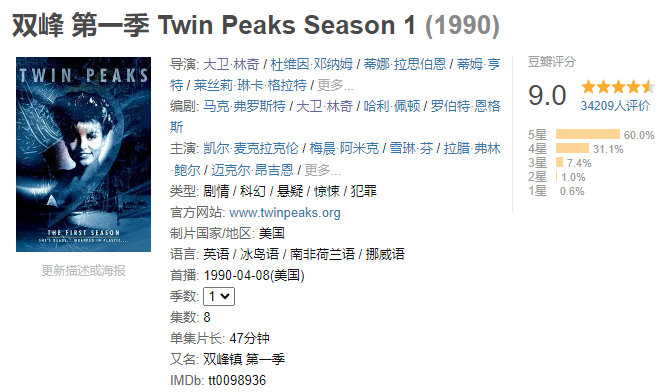 双峰 全三季+双峰：与火同行+双峰：遗失的碎片 (1990-2017)  1080P蓝光原版中英双字【204.4G】