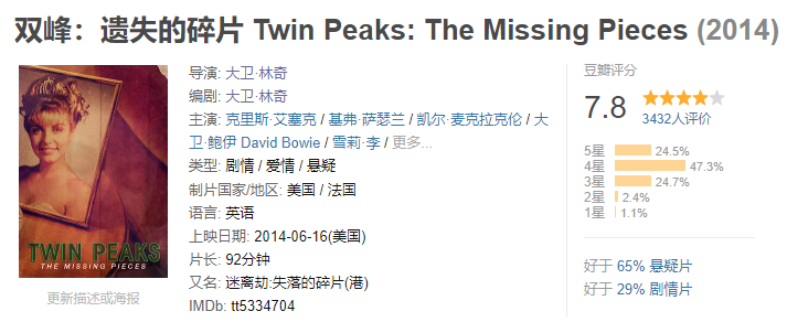 双峰 全三季+双峰：与火同行+双峰：遗失的碎片 (1990-2017)  1080P蓝光原版中英双字【204.4G】