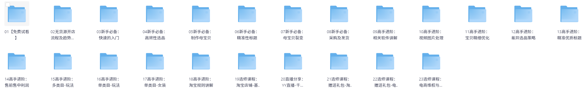 猫课丨淘无货源开店 【MP4】【5.5GB】