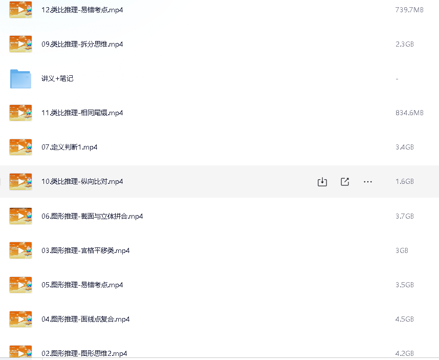 判断推理专项题目（题目+视频讲解）（共37.8GB左右）