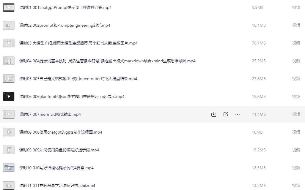 AI大模型提示词学习课程 (附课件)【2GB】