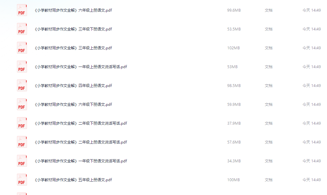 薛金星小学教材同步作文全解 815.7MB
