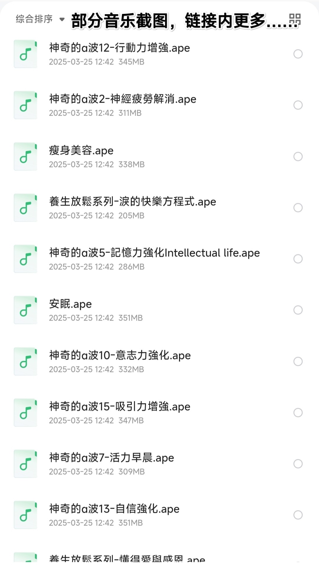 神奇的α波音乐合集 唤醒大脑深层的放松与创造力［阿尔法脑波音乐］（安神助眠催眠）【MP3】【9.01GB】
