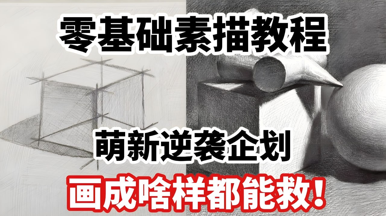 素描零基础直达四级课程，非常适合小白8G