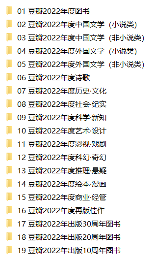 【电子书】《豆瓣年度图书榜单》2022+2023+2024 【合集】【PDF/mobi/epub】【11.4G】