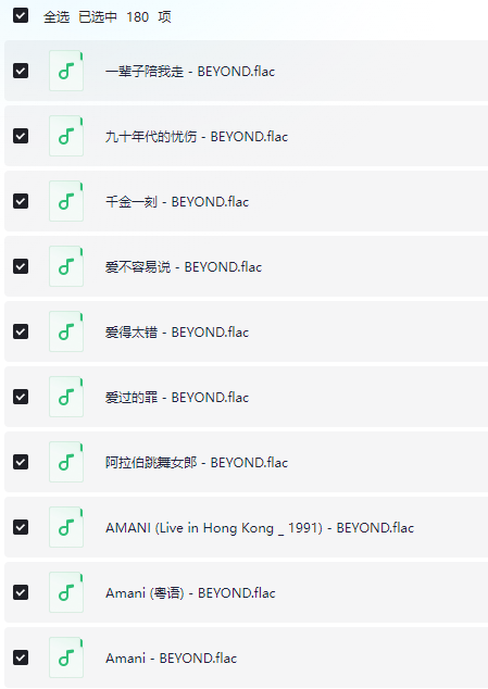 经典合集 Beyond乐队无损单曲180首  [FLAC]  [5.1G]