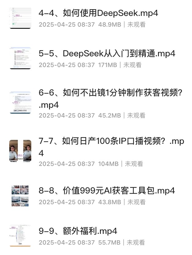 DeepSeek+AI电商获客训练营 专为电商从业者设计的实战课程【590MB】