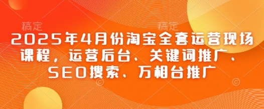 2025年4月份淘宝全套运营现场课程，运营后台、关键词推广、SEO搜索、万相台推广【4GB/MP4】