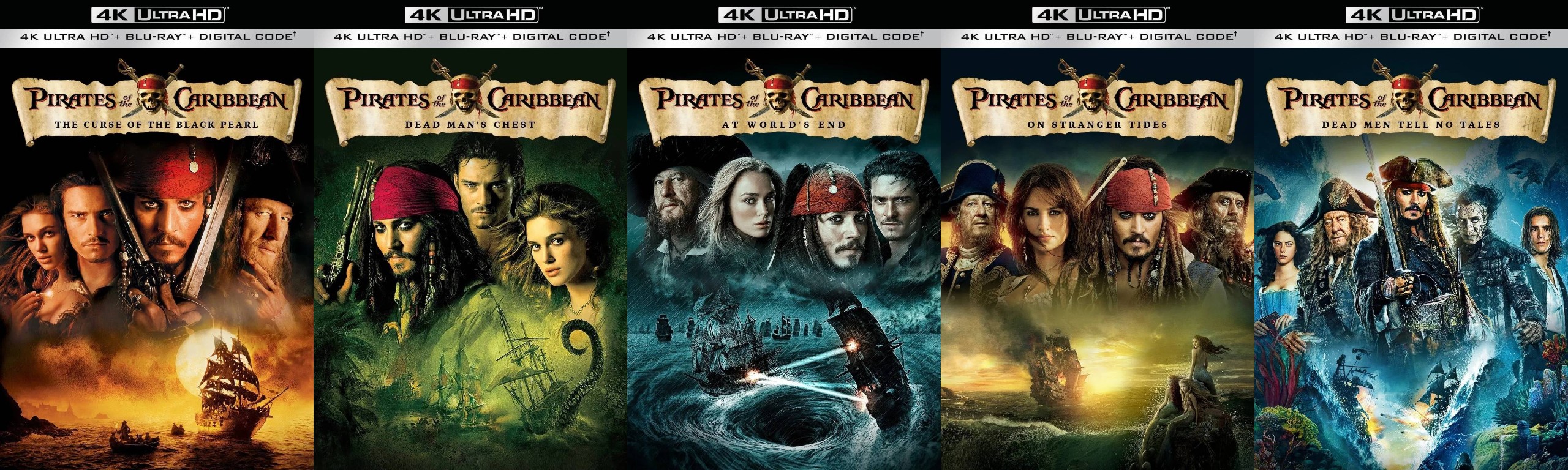 加勒比海盗 1-5合集典藏版【4K蓝光原盘REMUX】HDR10【杜比全景声国英双音轨】内封简繁英双语特效字幕 [285.3G]