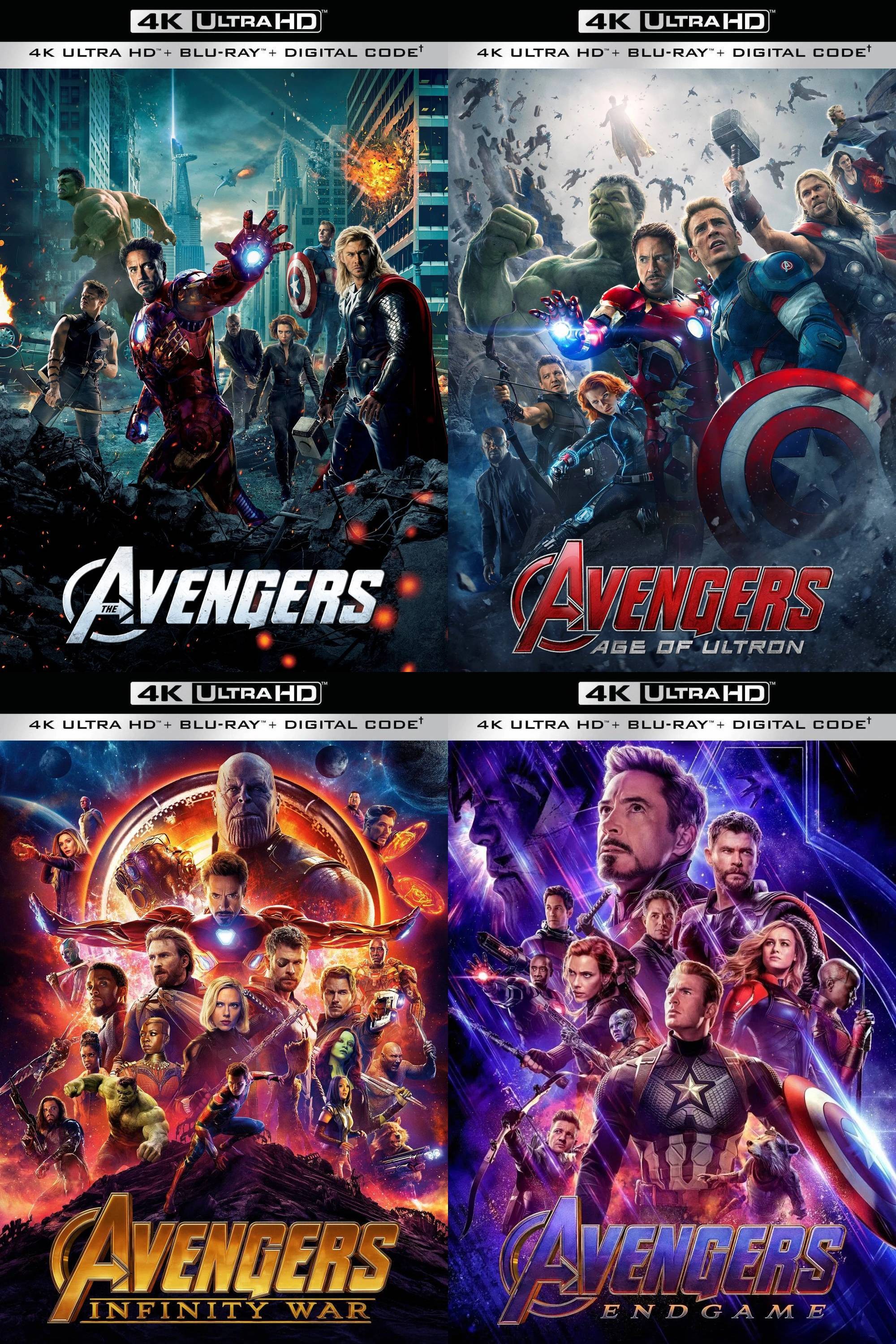 复仇者联盟1-4合集典藏版【4K蓝光原盘REMUX】 HDR10【杜比全景声国英双音轨】内封简繁英双语特效字幕   [170.3G]