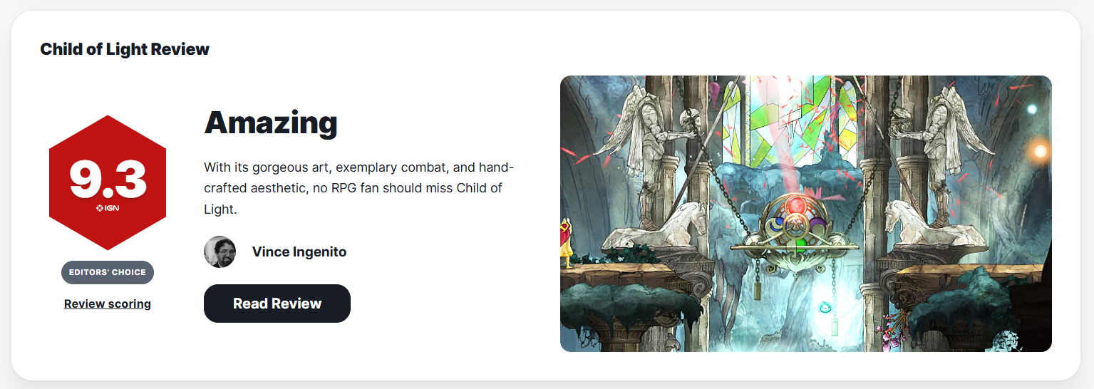 【9.3高分游戏】Child of Light(光之子)画面唯美 | 回合制 | 动作冒险(2.5GB)