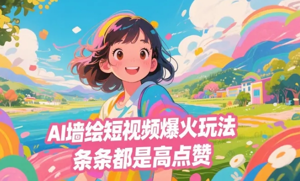 AI墙绘短视频爆火玩法,条条都是高点赞,可多平台发布变现【854MB】