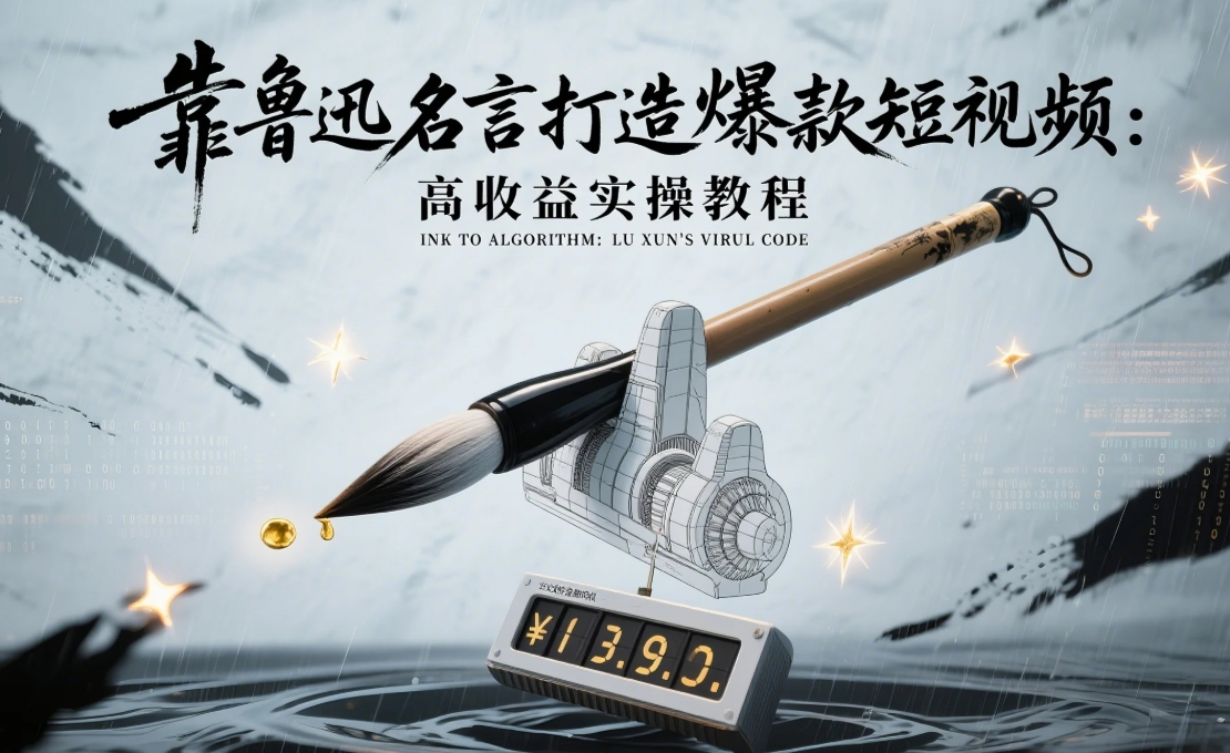 靠鲁迅名言打造爆款短视频:视频号冷门掘金玩法,高收益实操教程【116MB】
