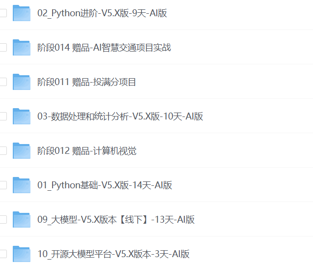 黑马程序员 python+人工智能开发就业班V5.0【2025版】【77.9G】