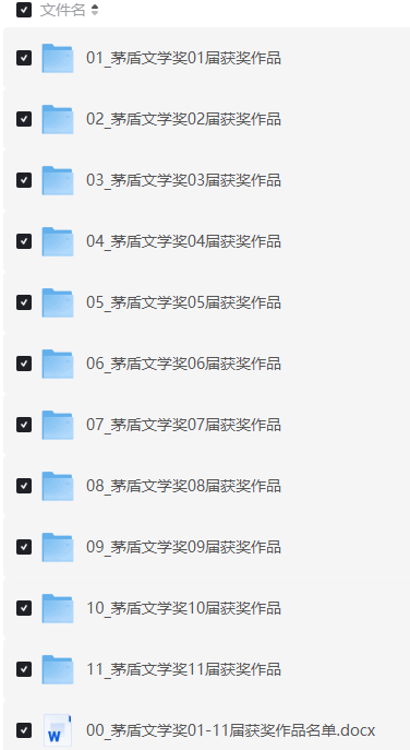 茅盾文学奖 01-11届获奖作品  【格式：azw3/epub/mobi】【500M】