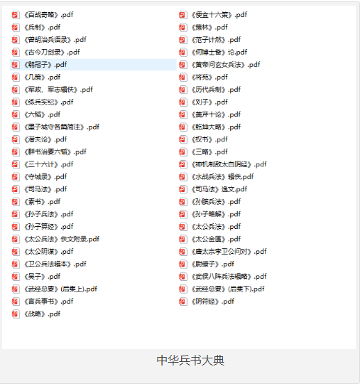 《中华兵书大典》共计50本 兵书兵法谋略 [pdf] [10MB]