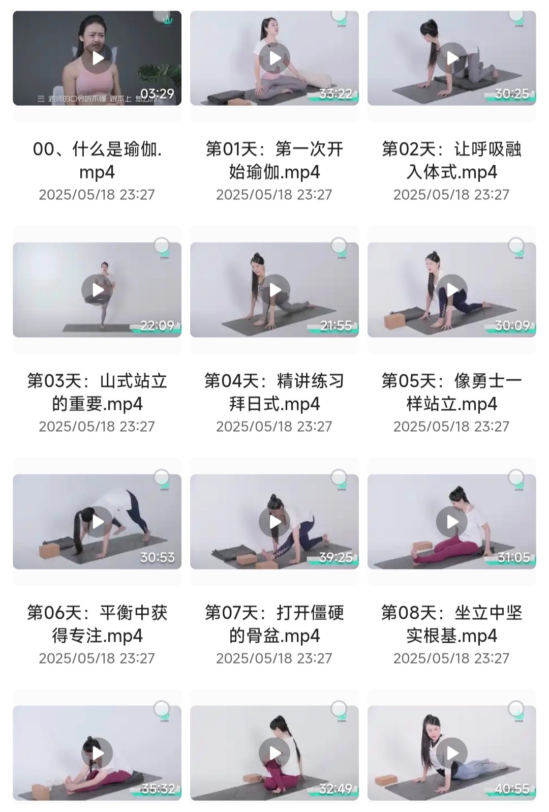 【瑜伽教程】瘦身瑜伽课程全套［MP4/68.8GB］