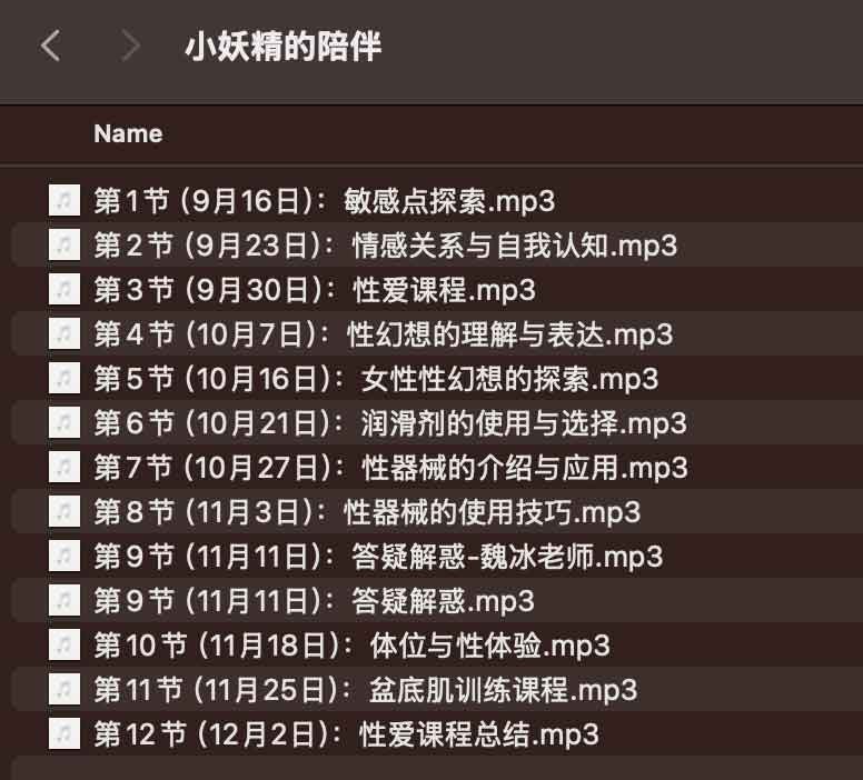 【小妖精的陪伴】一套专为女性设计音频课程（532.8MB）