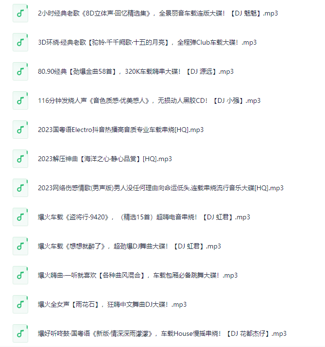 车载音乐｜高品质DJ串烧 300首【MP3】【49GB】