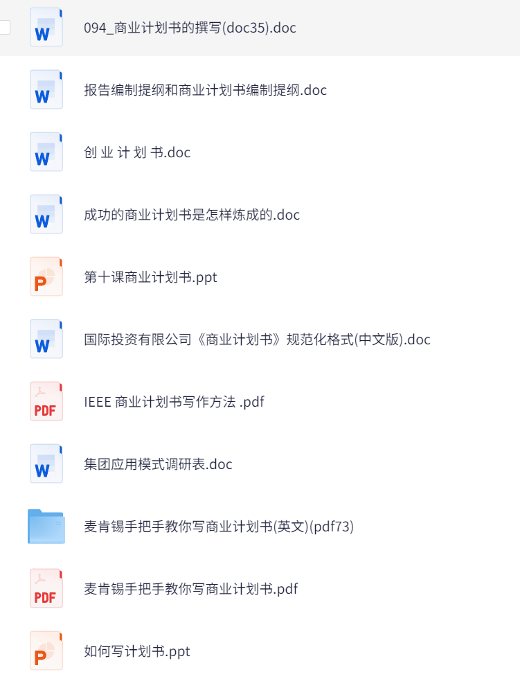 【教你撰写创业计划书 商业计划书】创业计划书模板 各行业创业计划 doc/PDF/ppt （361.6MB）