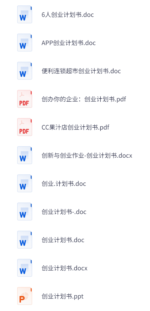 【教你撰写创业计划书 商业计划书】创业计划书模板 各行业创业计划 doc/PDF/ppt （361.6MB）