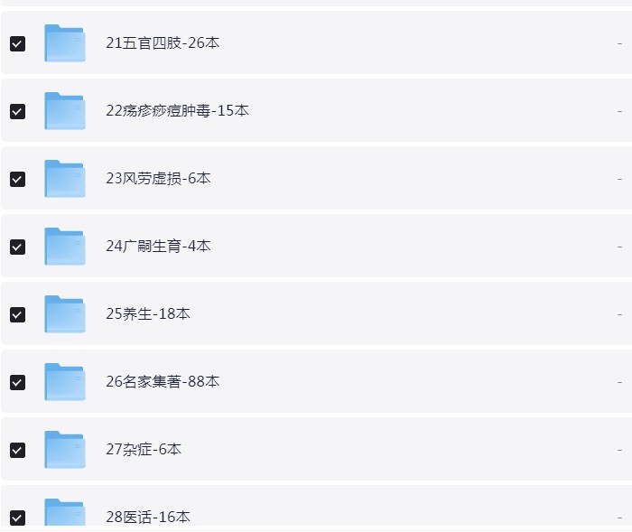 中国古代医学藏书-TXT共869部【186.3MB】
