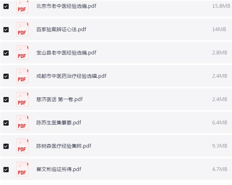 古今中医名家经验集 312本PDF 【1.8G】