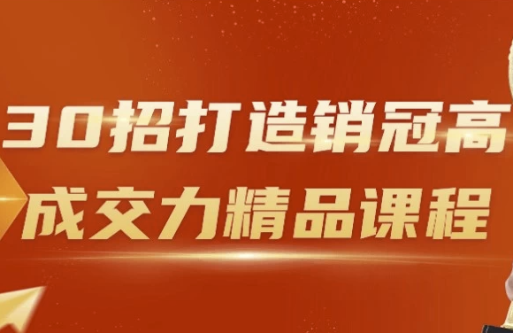 30招打造销冠高成交力精品课程 【5GB】