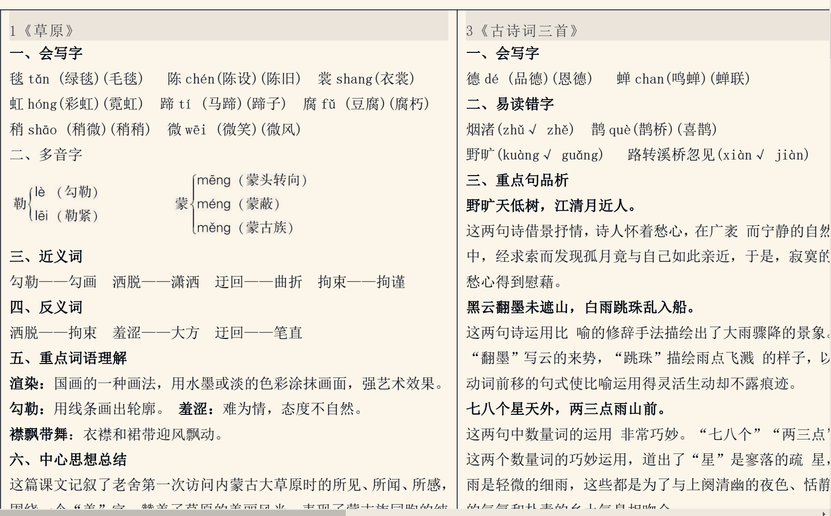 1-6年级 课课贴(1) PDF 312M