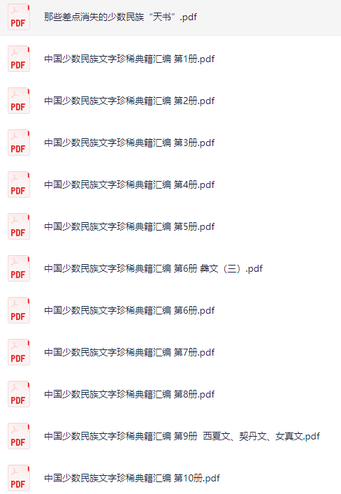 中国少数民族文字珍稀典籍汇编PDF [1.4GB]