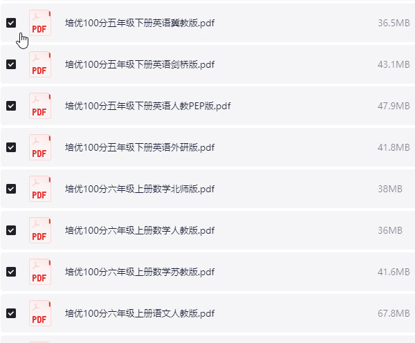 王朝霞培优100分 PDF【2.5GB】