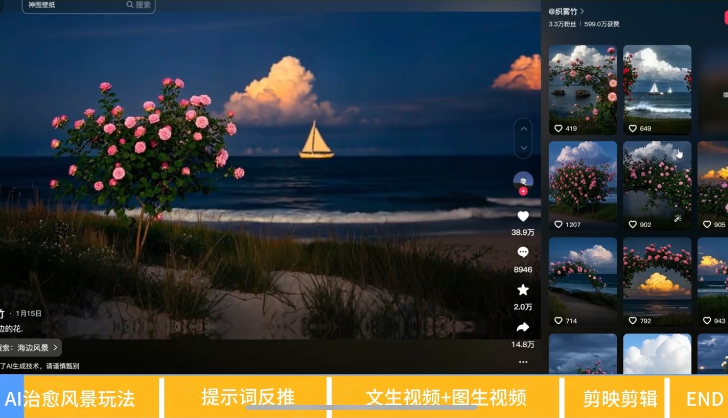 70+W点赞的治愈风景视频，原来是用AI做的，5分钟教会你【3.87GB】