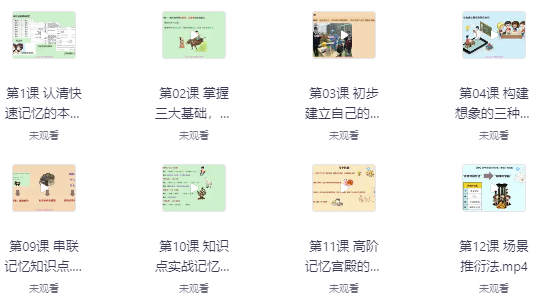 记忆宫殿入门到高阶技巧 - 带课件 【2.1GB】