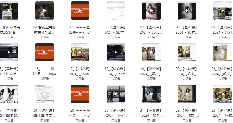 风向标Ai绘画商业应用,从零基础到精通系统教学课程 【3.9GB】