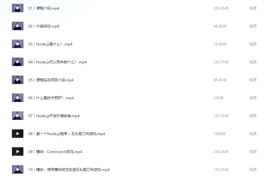 杨浩-Node.js开发实战【15GB】