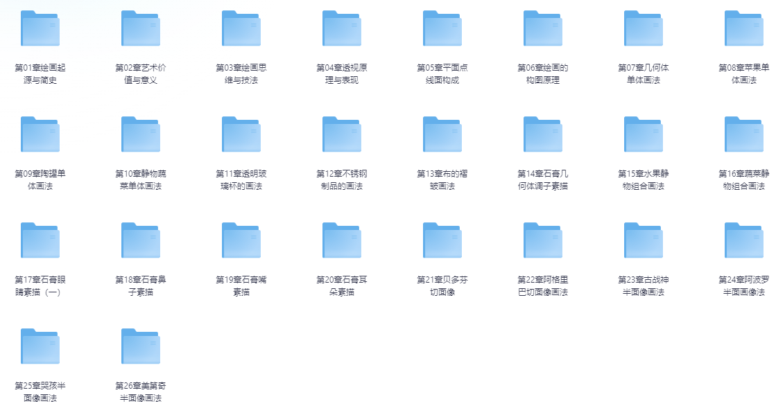 素描零基础直达四级课程(高清视频)【18.5GB】