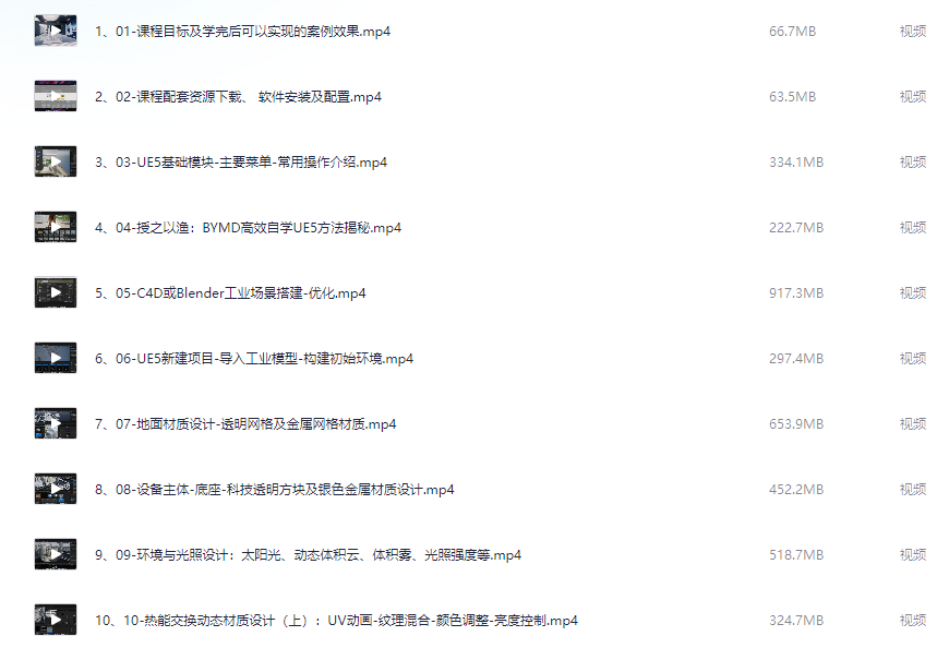 UE5实战:工业场景数据可视化设计课程【11.8GB】