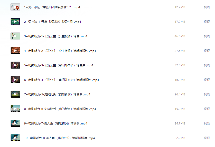 B站-零基础学英语-四维系统课(Sunny全程讲解)【5GB】