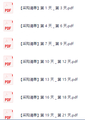 小吃配方-「055、21天食谱-减肥食谱+采购清单」+ 96.1MB