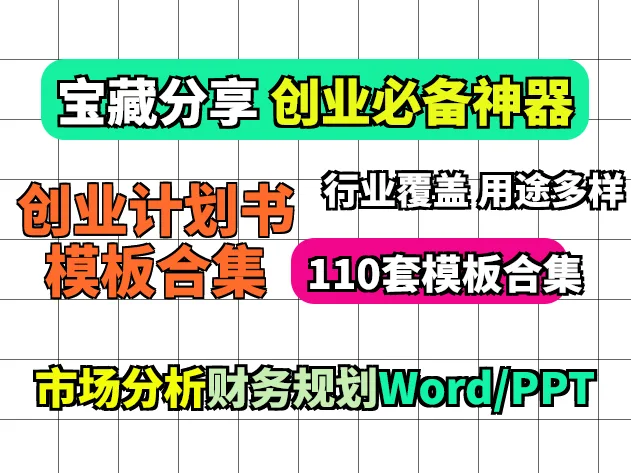 110个创业计划书模板大全