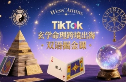 TikTok玄学命理跨境出海双语掘金课，手把手教你用命理知识精准直击海外用户痛点【2.4GB/MP4】