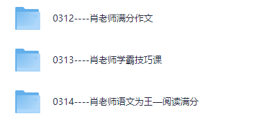 肖书媛老师全集（满分作文 阅读满分 学霸技巧）【5.6GB】