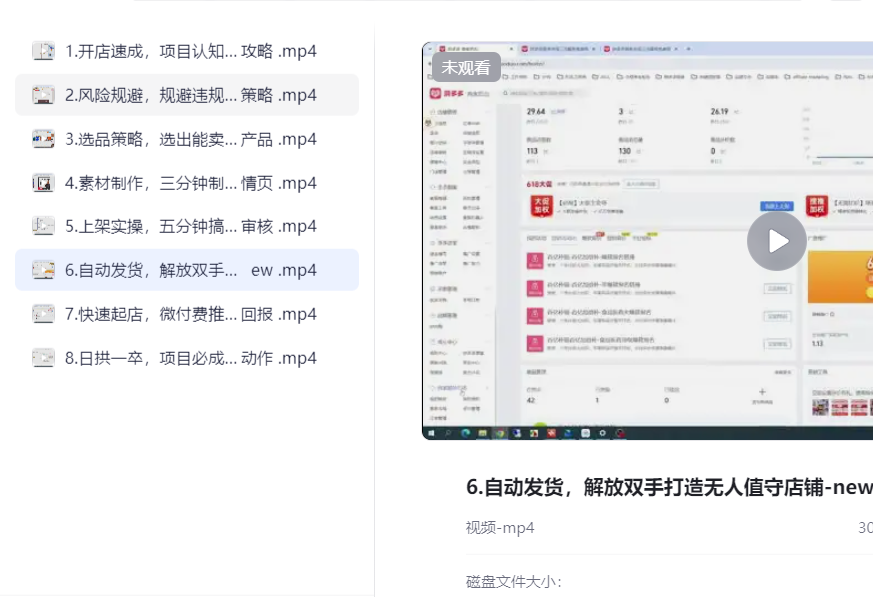 最新拼多多虚拟电商项目，自动化无人成交，单店月入3000，适合批量放大（1.1GB）