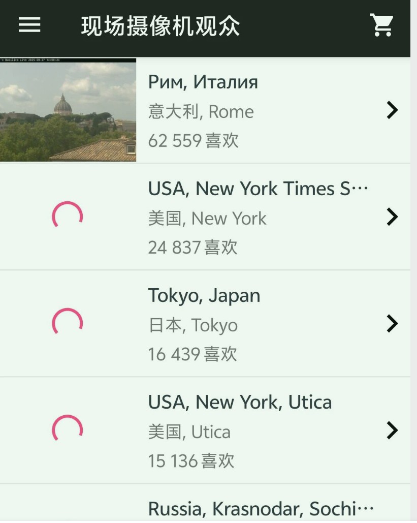 现场摄像机观众(免费看全世界公开摄像0延迟软件  2.1版本  【安卓端】【4.6mb】