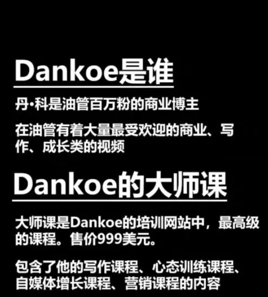 Dankoe油管博主付费课程Digitaleconomics,针对个人创业者与自由职业者的进阶课程【PDF/mp4格式/33.5GB】