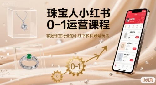 珠宝人小红书0-1运营课程,掌握珠宝行业的小红书多种账号玩法【7.5GB/MP4】
