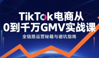 TikTok电商从0到千万GMV实战课，从0到1拆解实战秘籍【640MB/MP4】