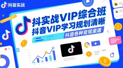 抖音实战VIP综合班,抖音VIP学习规划请晰抖音各种变现渠道【2.6GB/MP4】